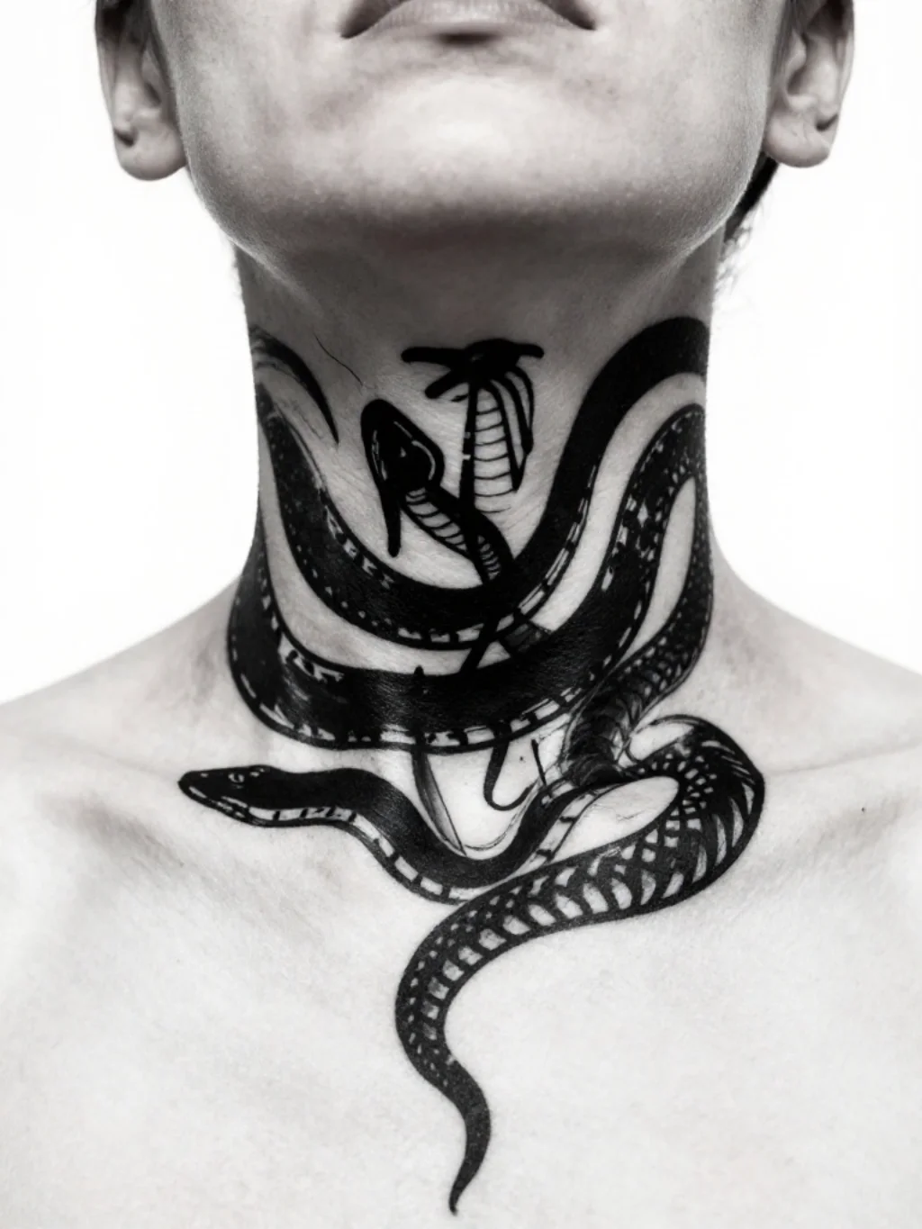 Blackwork Neck Tattoos and the Raw Power of Pure Graphic Darkness