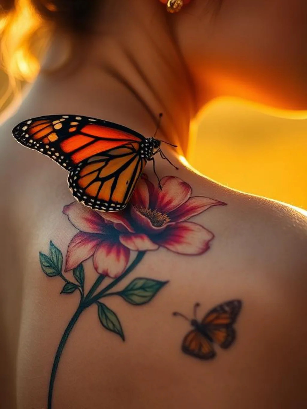 Combining Butterflies Bees and Wings With Shoulder Flower Compositions