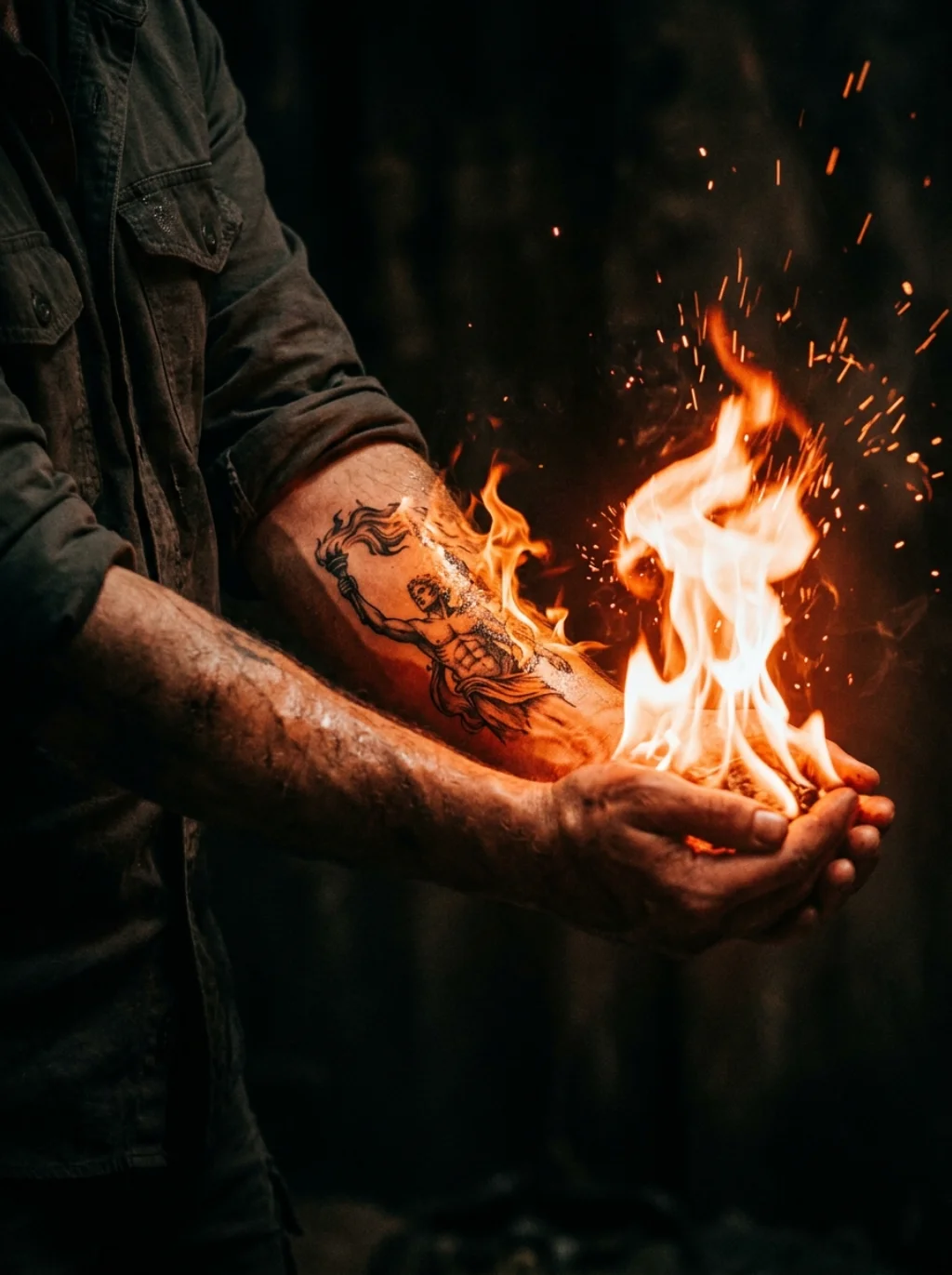 Prometheus Steals Fire From the Gods and Brands It Onto Mortal Skin
