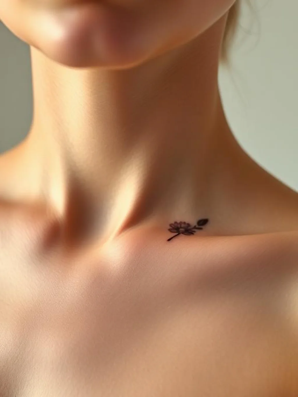 Collarbone Placement Frames This Tiny Flower Like a Necklace