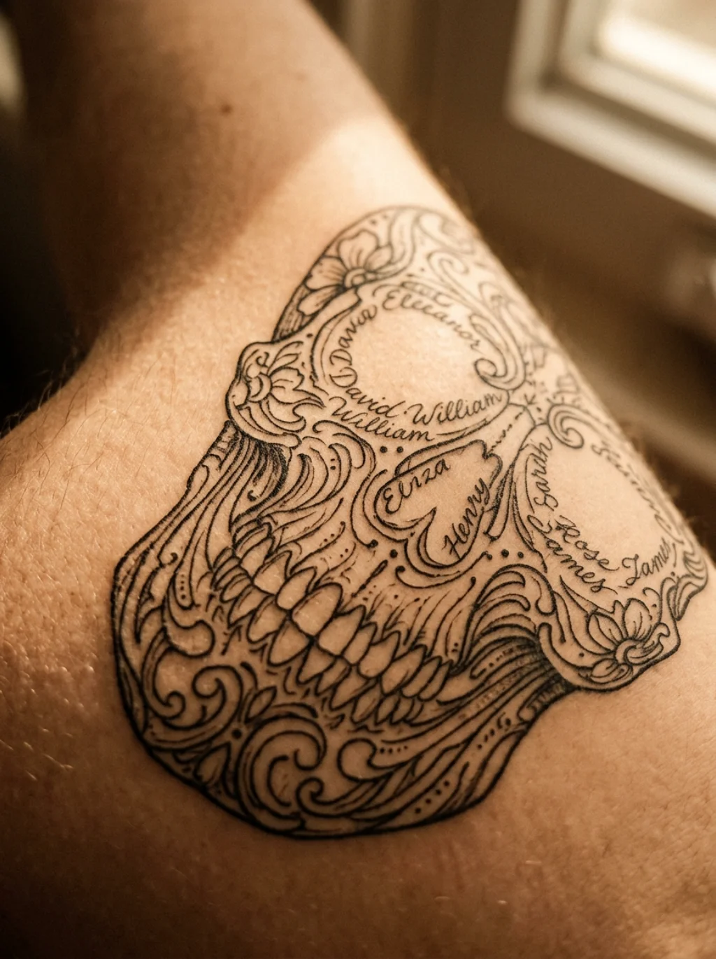 Family Names Hidden Inside Skull Shaped Tributes