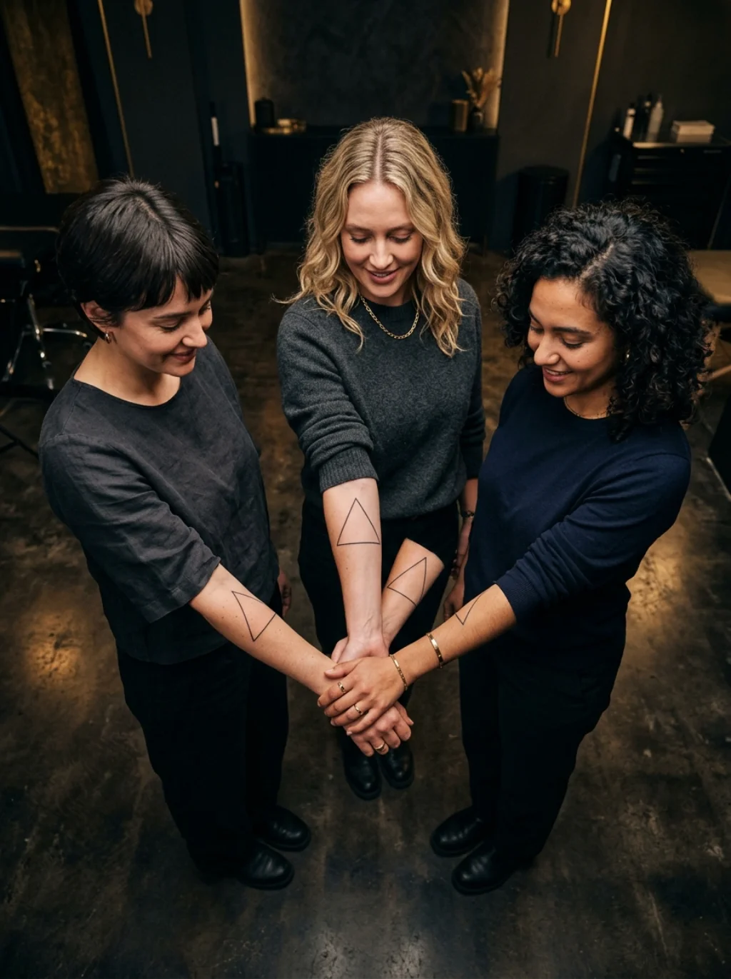 Matching Tattoos for Three Friends Bound by One Unbreakable Triangle