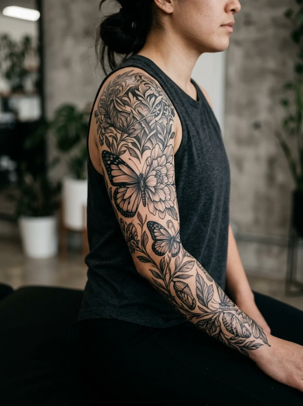 Sleeve Concepts Built Around the Half Butterfly Half Flower as an Anchor Piece