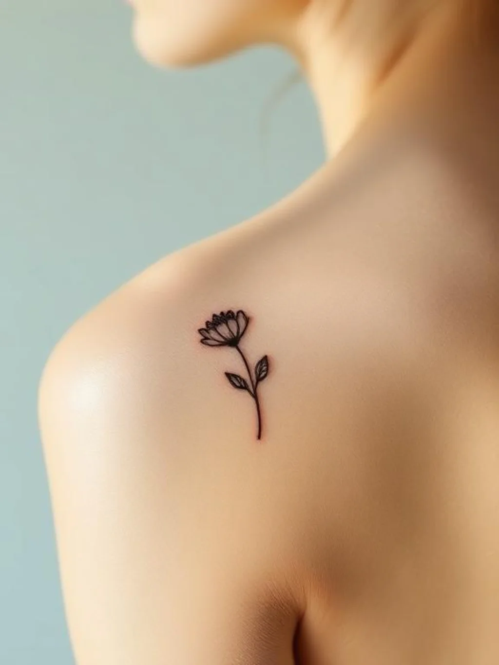 Small Minimalist Shoulder Flower Tattoos That Prove Less Is More Powerful