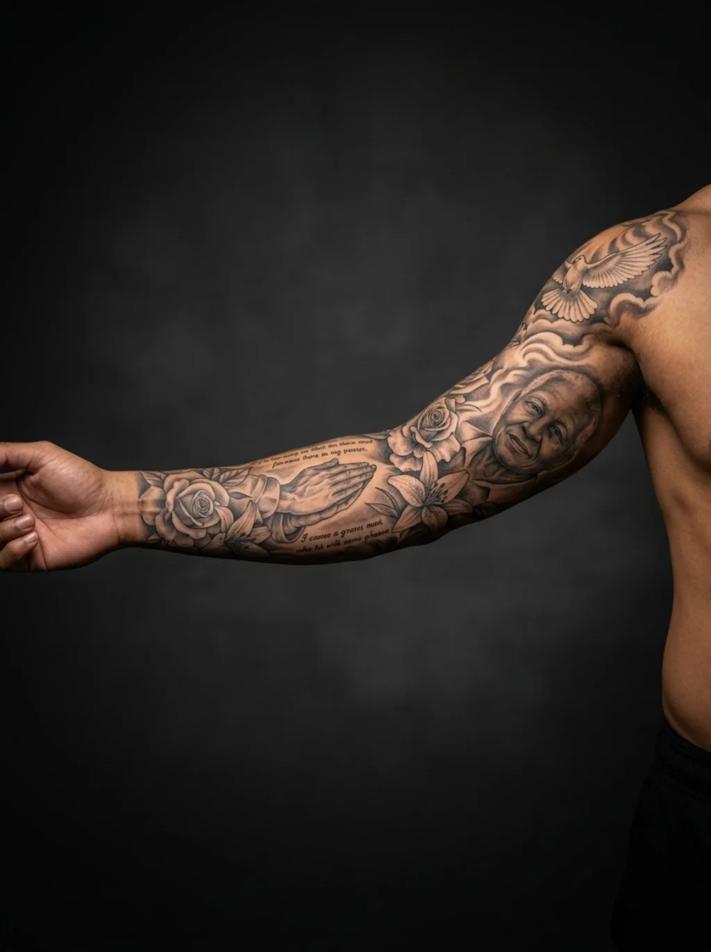 The Sleeve Concept Built Around Praying Hands as the Spiritual Anchor Piece