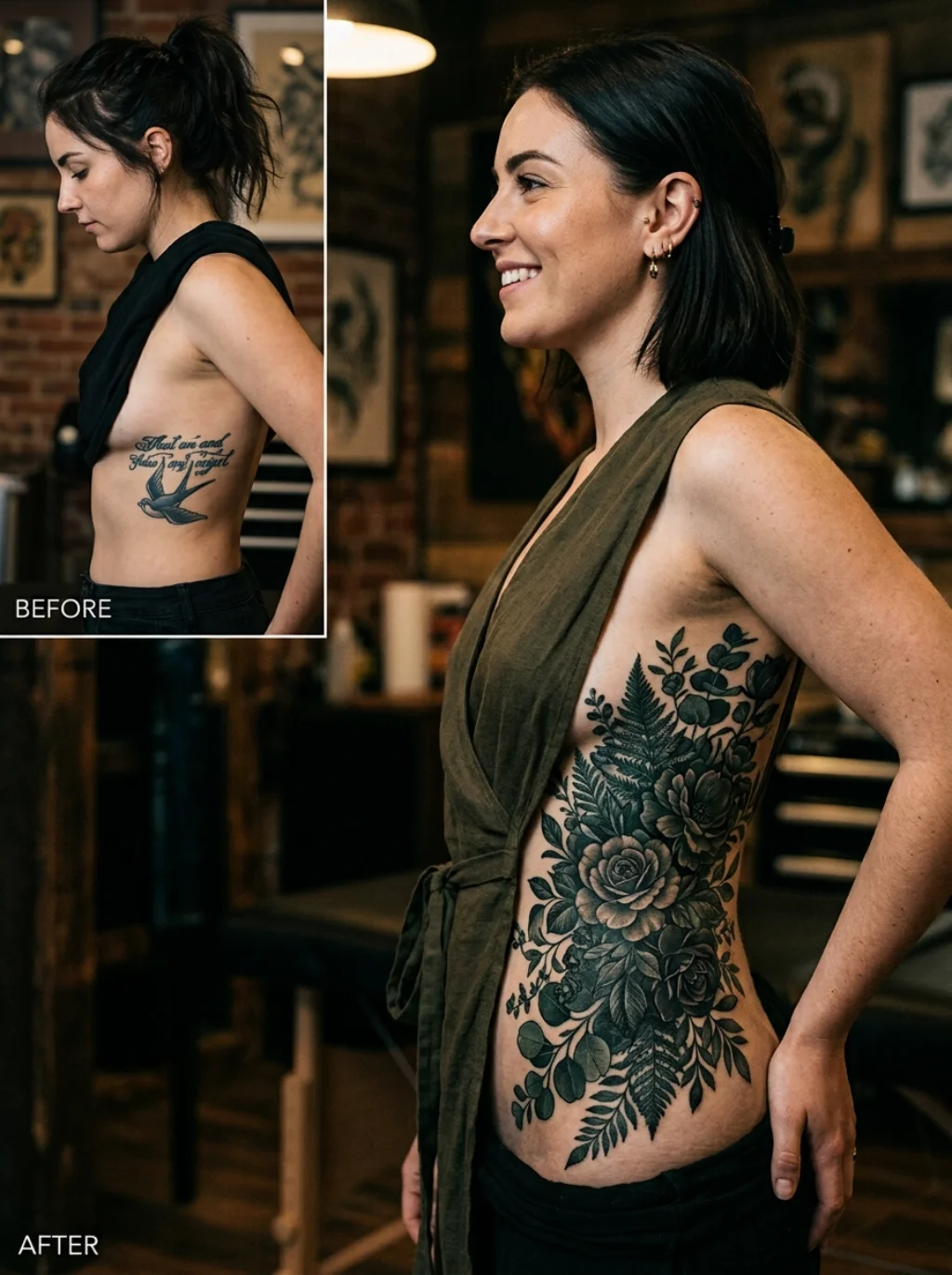 Cover Up Magic Transforming Old Ink Into New Rib Masterpieces
