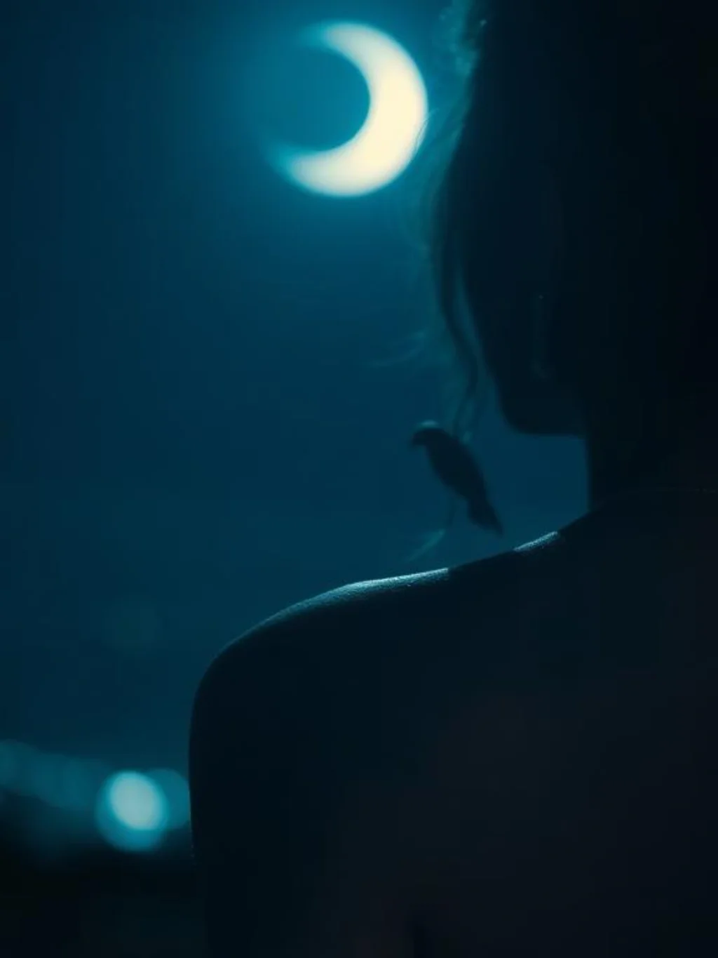 Crescent Moons Gently Cradle Spirits in Quiet Nighttime Symbolism