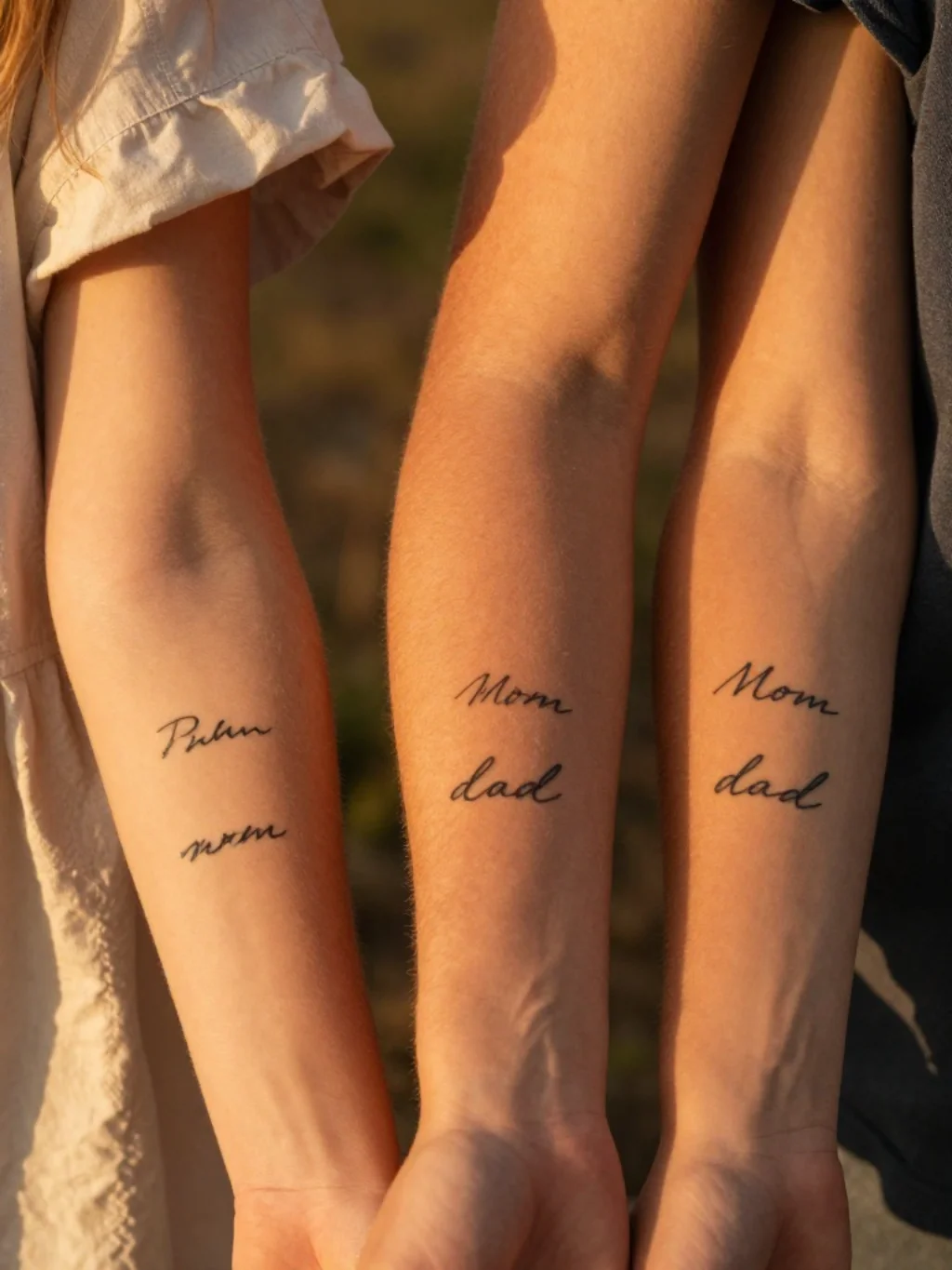Matching Mom Dad Tattoos for Siblings Sharing One Beautiful Bond