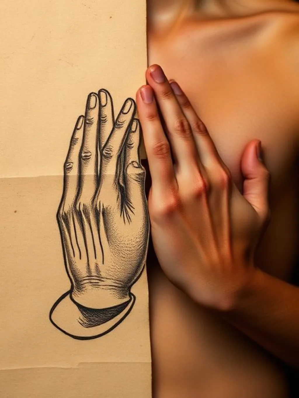 Praying Hands Tattoos Built on the Legacy of Albrecht Dürer's Sacred Drawing