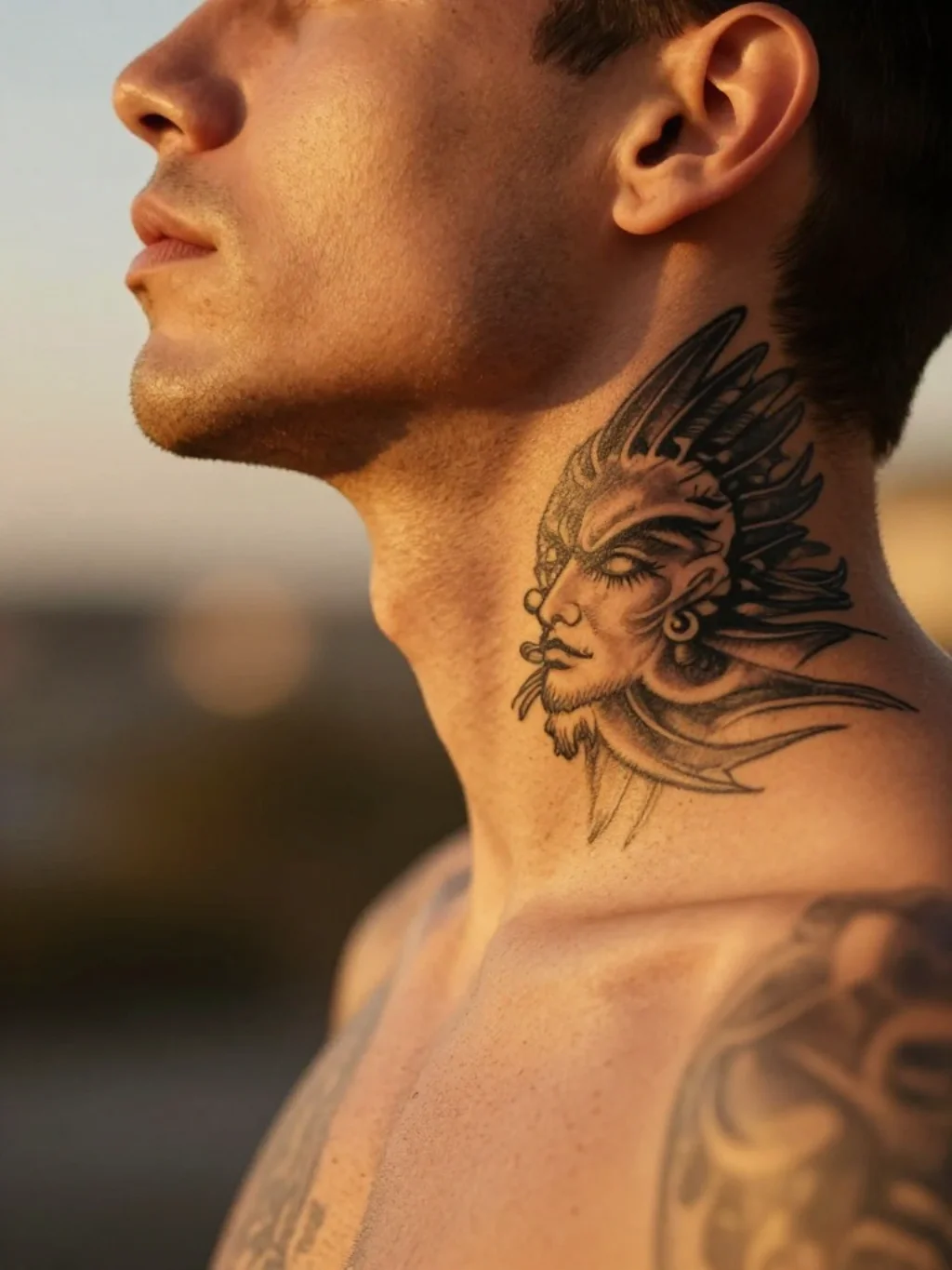 Side Neck Tattoos That Frame the Jawline Like a Second Signature