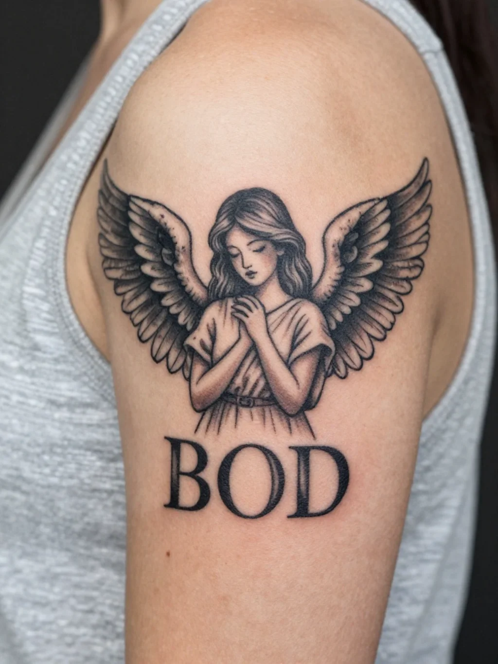 Angel Wings Tattoo Ideas Paired With Names Dates and Personal Devotion