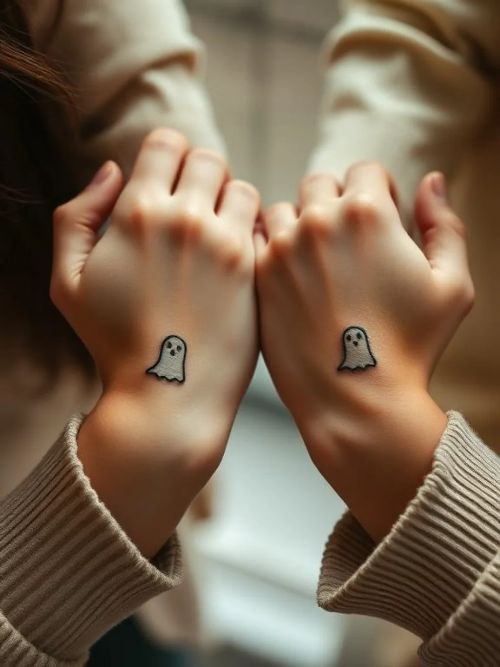 Matching Ghost Tattoos Quietly Seal Friendships That Refuse to Fade