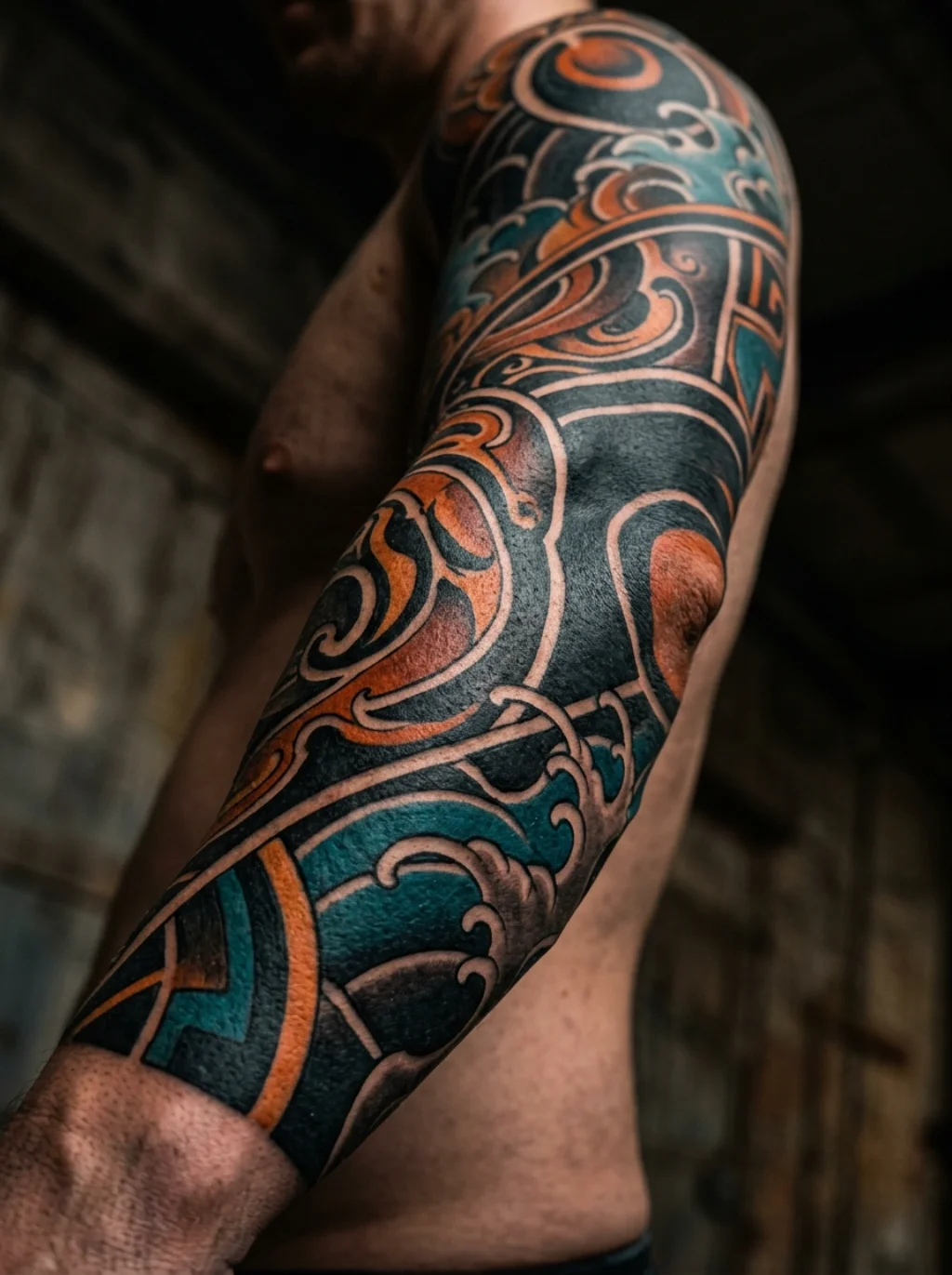 Blackwork Shadows Holding Together a Riot of Color