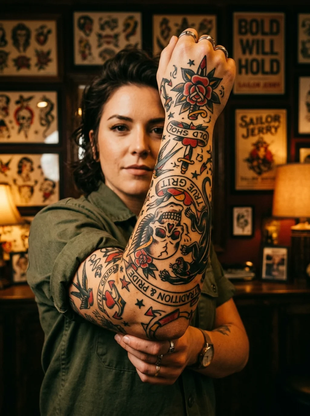 Traditional and Neo Traditional Fillers That Add Bold Retro Charm to a Sleeve