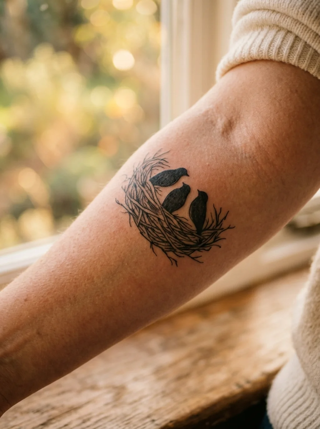 Bird and Nest Tattoos That Anchor Family Roots Into Permanent Art