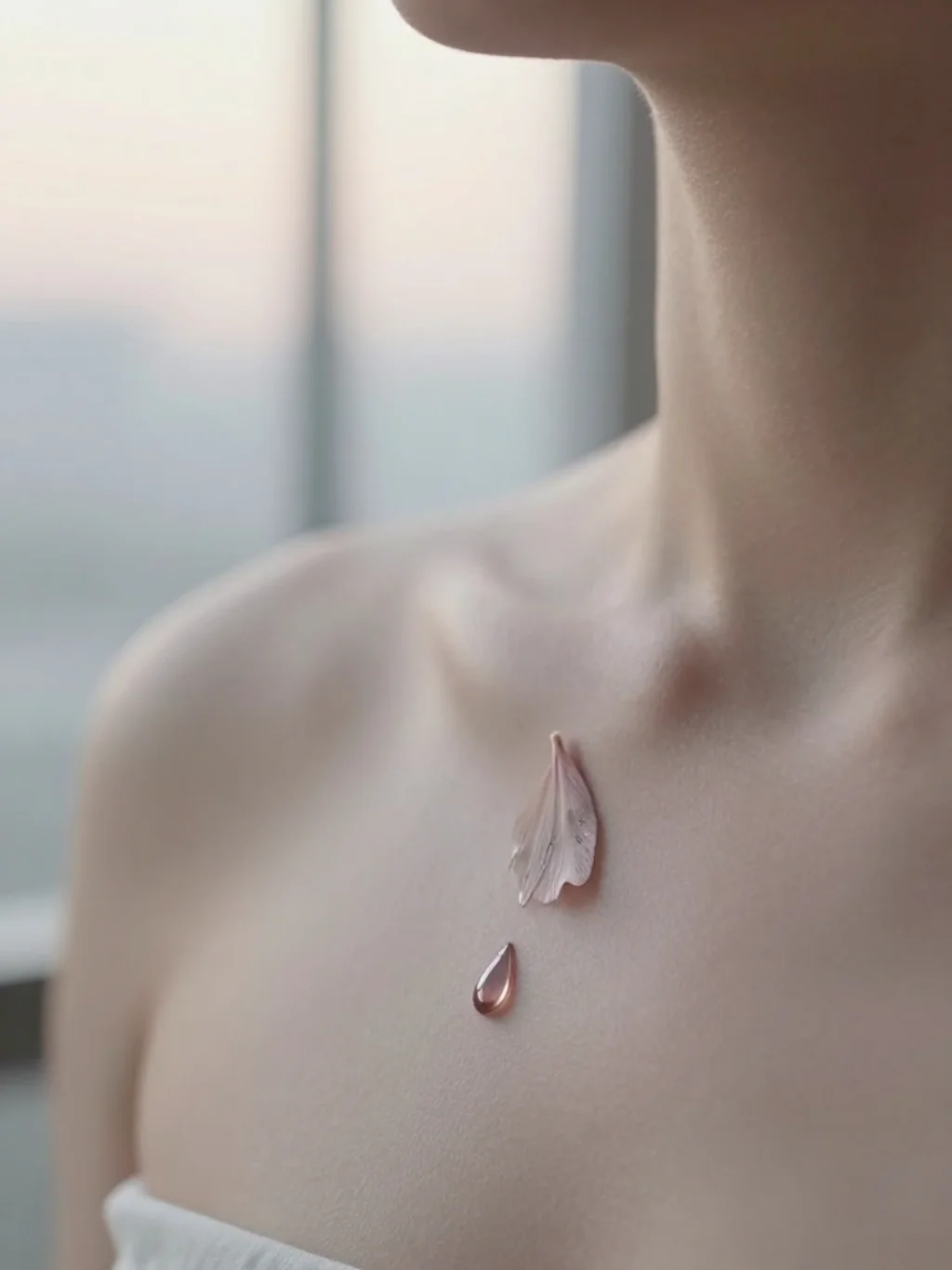 Micro Realism Transmutes Delicate Pink Petals Into Living Skin Canvas