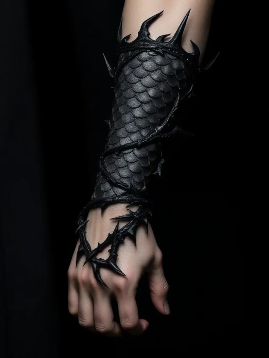 Gothic Dragons Command Supreme Authority Over Living Forearm Sleeves
