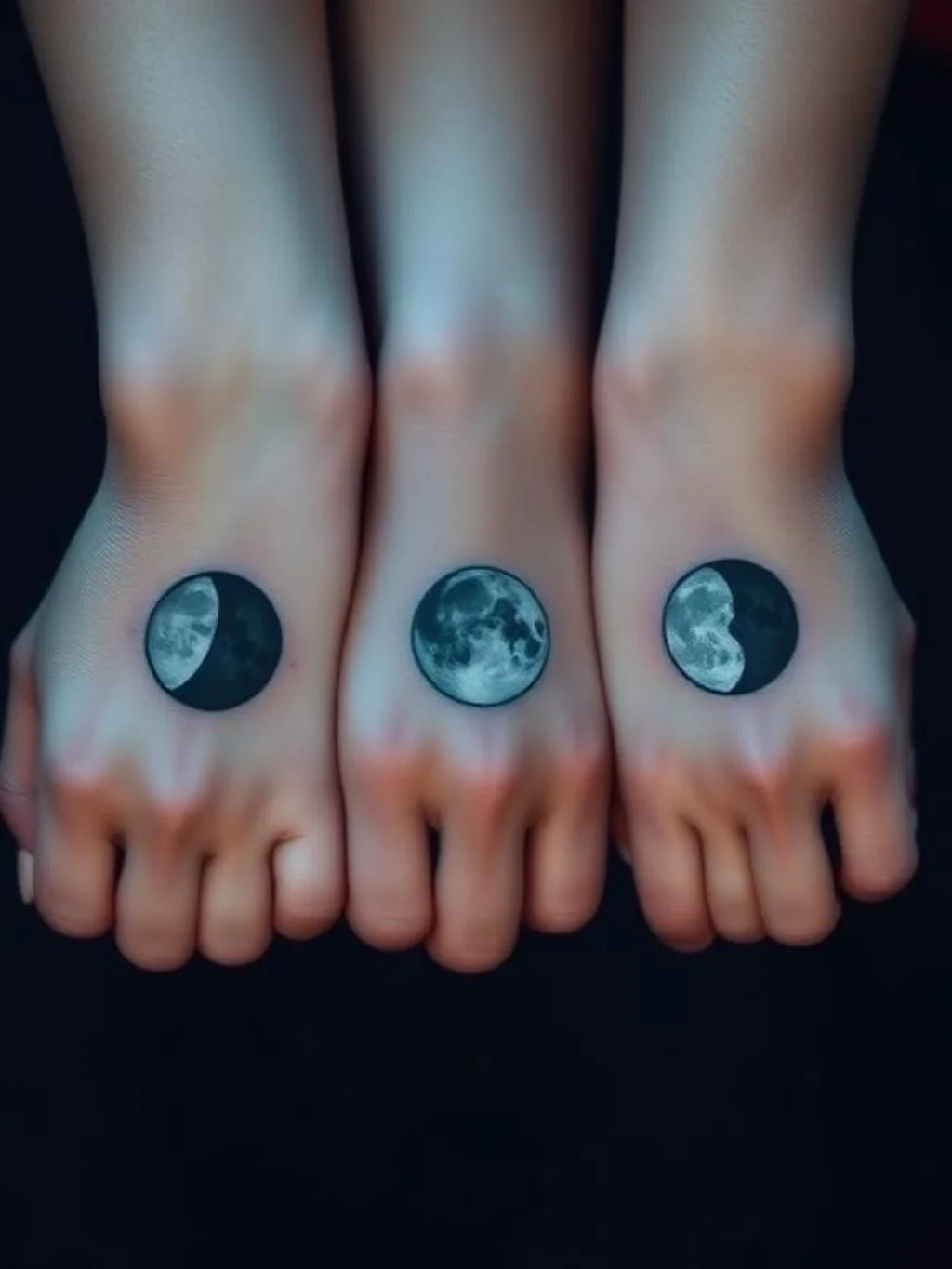 Matching Moons Waxing and Waning Across Three Different Wrists