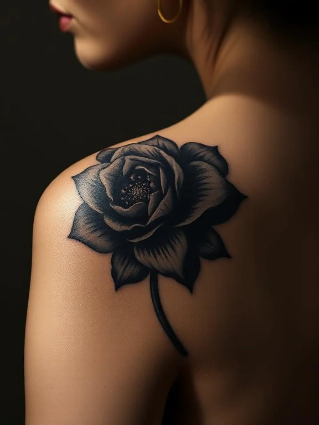 Black and Grey Shoulder Florals That Age Like a Classical Painting
