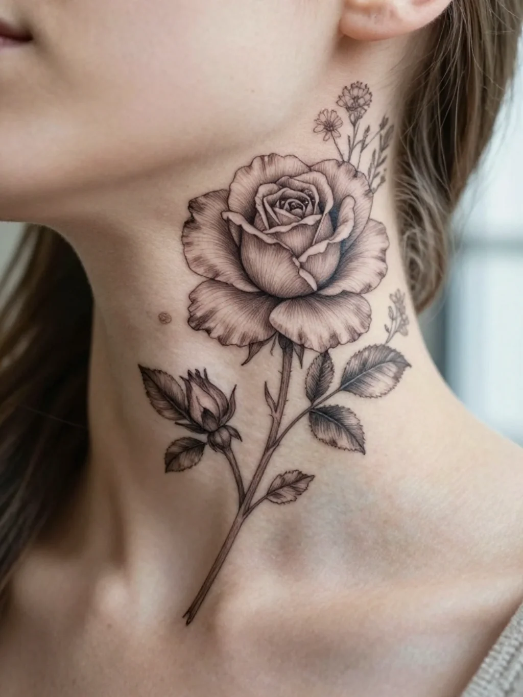 Fine Line Florals That Turn the Throat Into a Living Garden of Ink