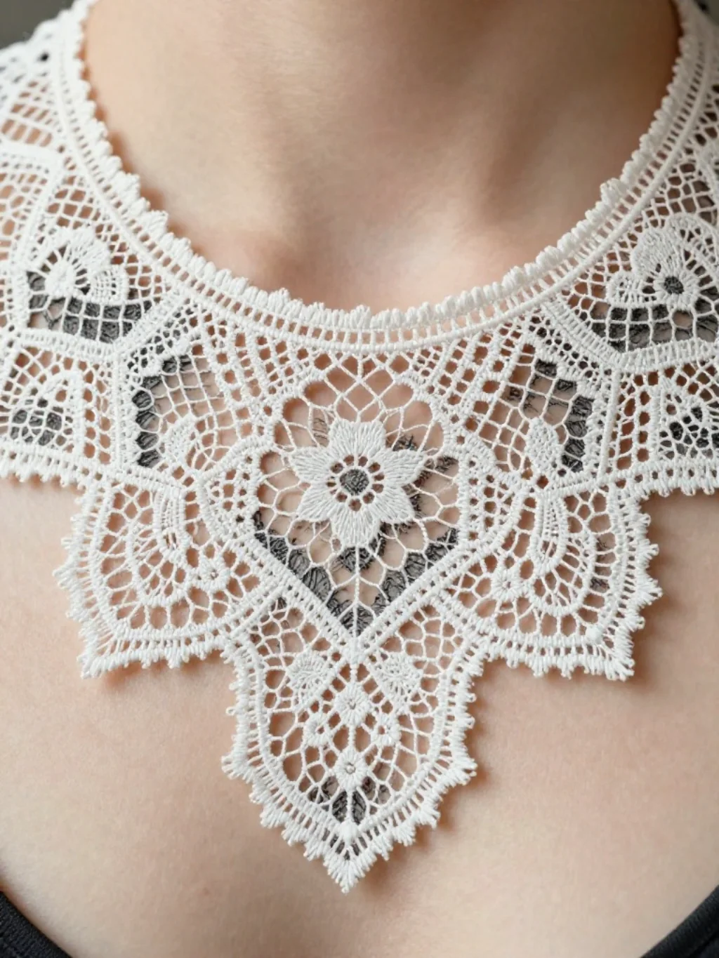 Lace Necklace Tattoos That Drape the Skin Like a Second Garment