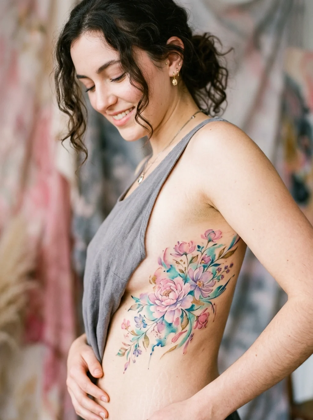 Watercolor Blooms That Bleed Across Skin Like Liquid Poetry