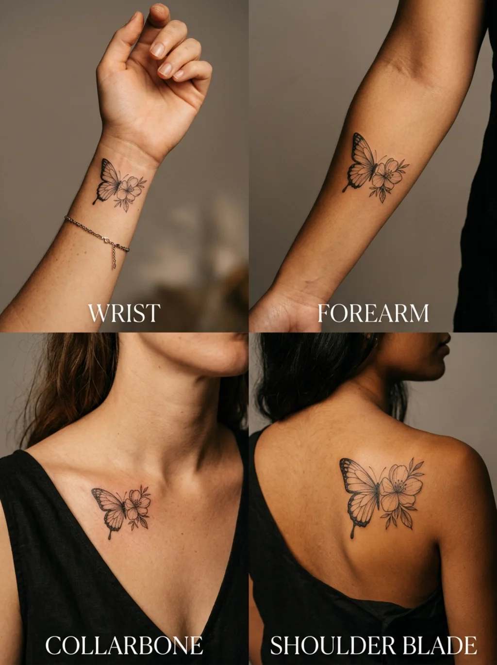 Placement Secrets That Make Half Butterfly Half Flower Tattoos Look Perfect
