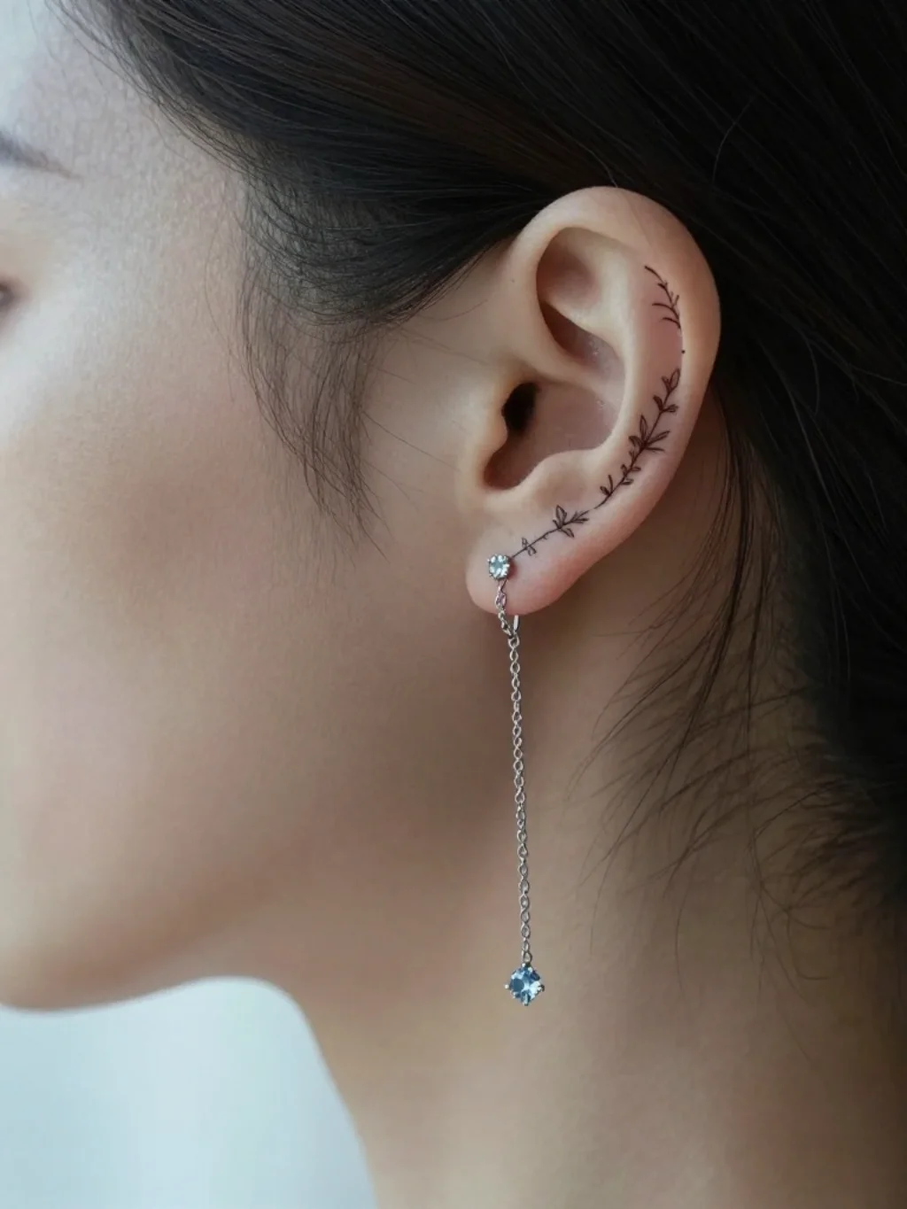 Behind the Ear and Along the Hairline — the Secret Garden of Jewelry Tattoos