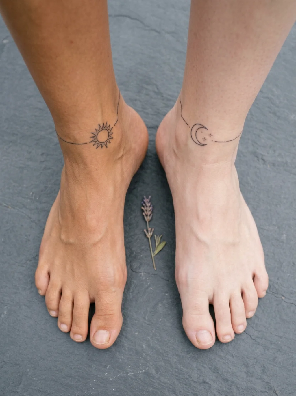Matching Ankle Bracelet Tattoos for Couples That Seal a Bond Without Metal
