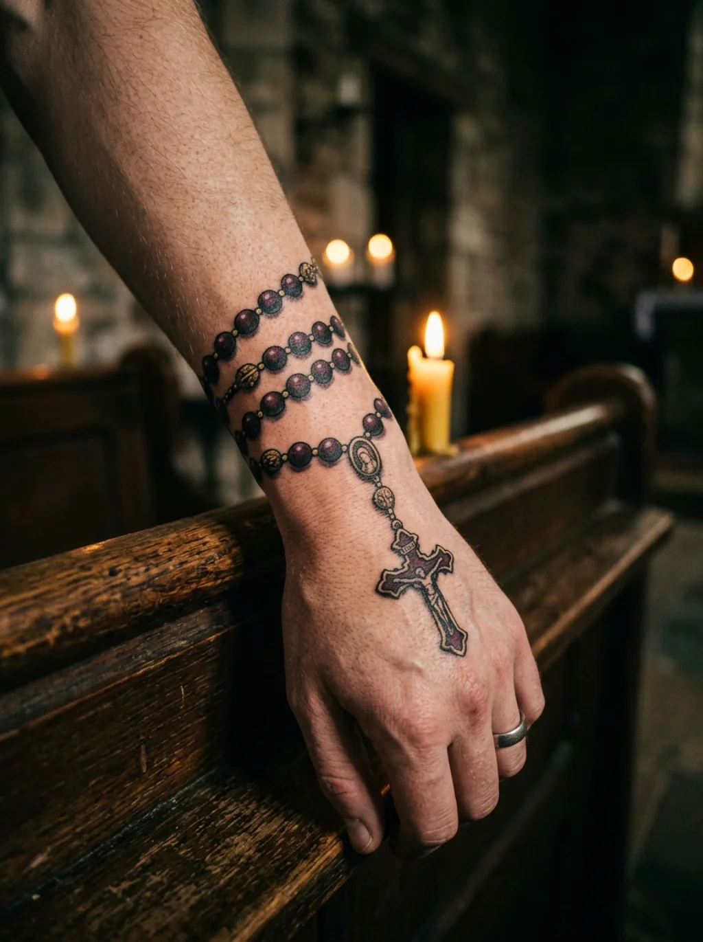 Rosary Beads Wrapped Around Grief That Never Fully Loosens Its Grip
