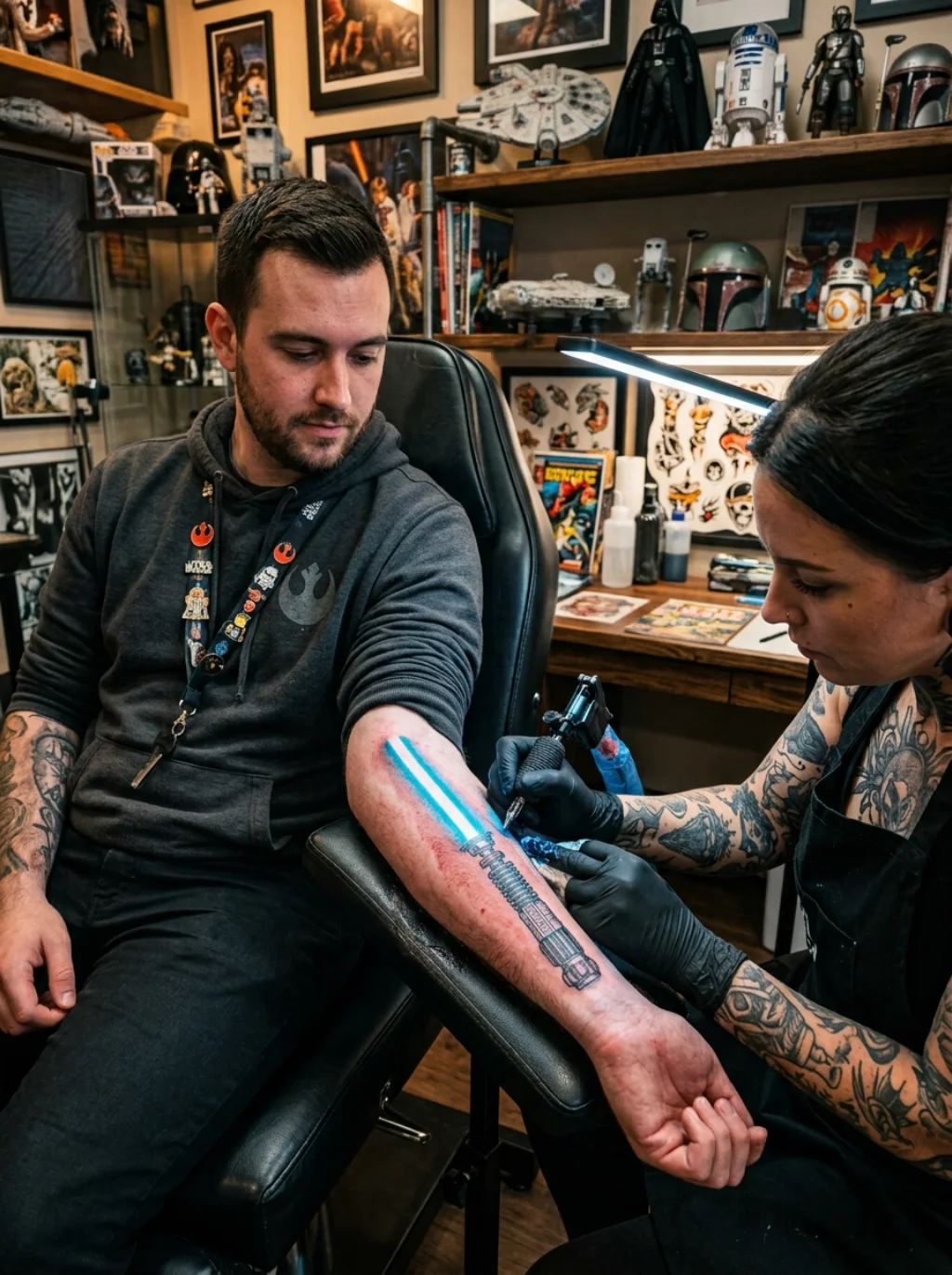 The Force Behind Lightsaber Tattoos and the Devotion They Declare