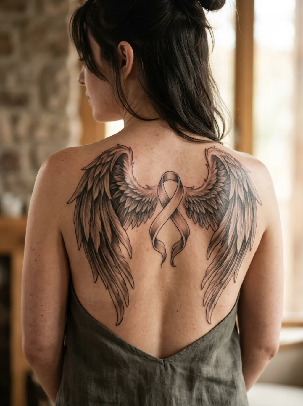Memorial Angel Wings Back Tattoos That Honor Without Words