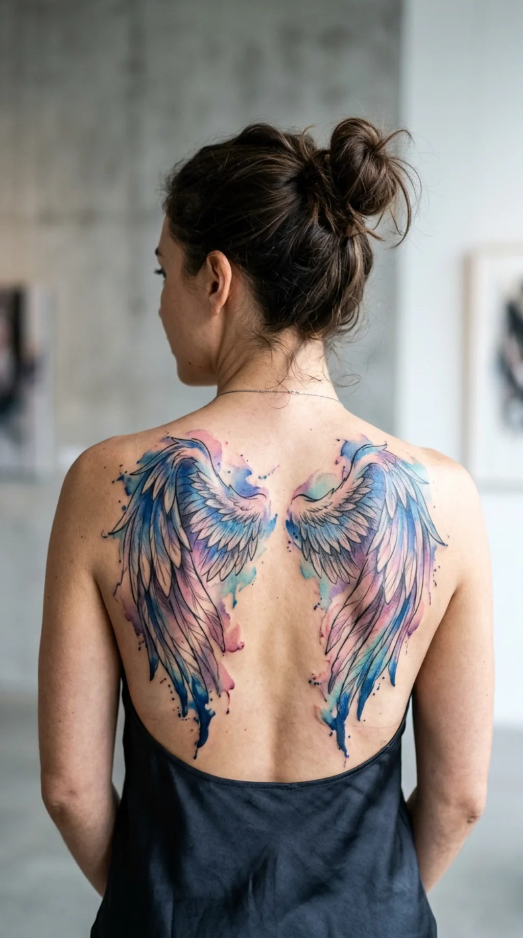 Watercolor Angel Wings Back Tattoos That Look Painted Not Tattooed