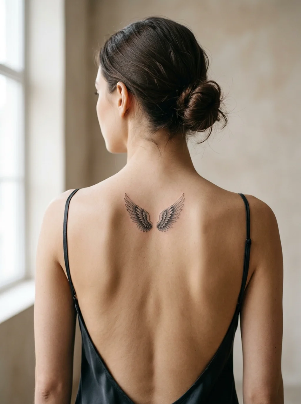 Small Angel Wings Between Shoulder Blades That Say Everything Quietly