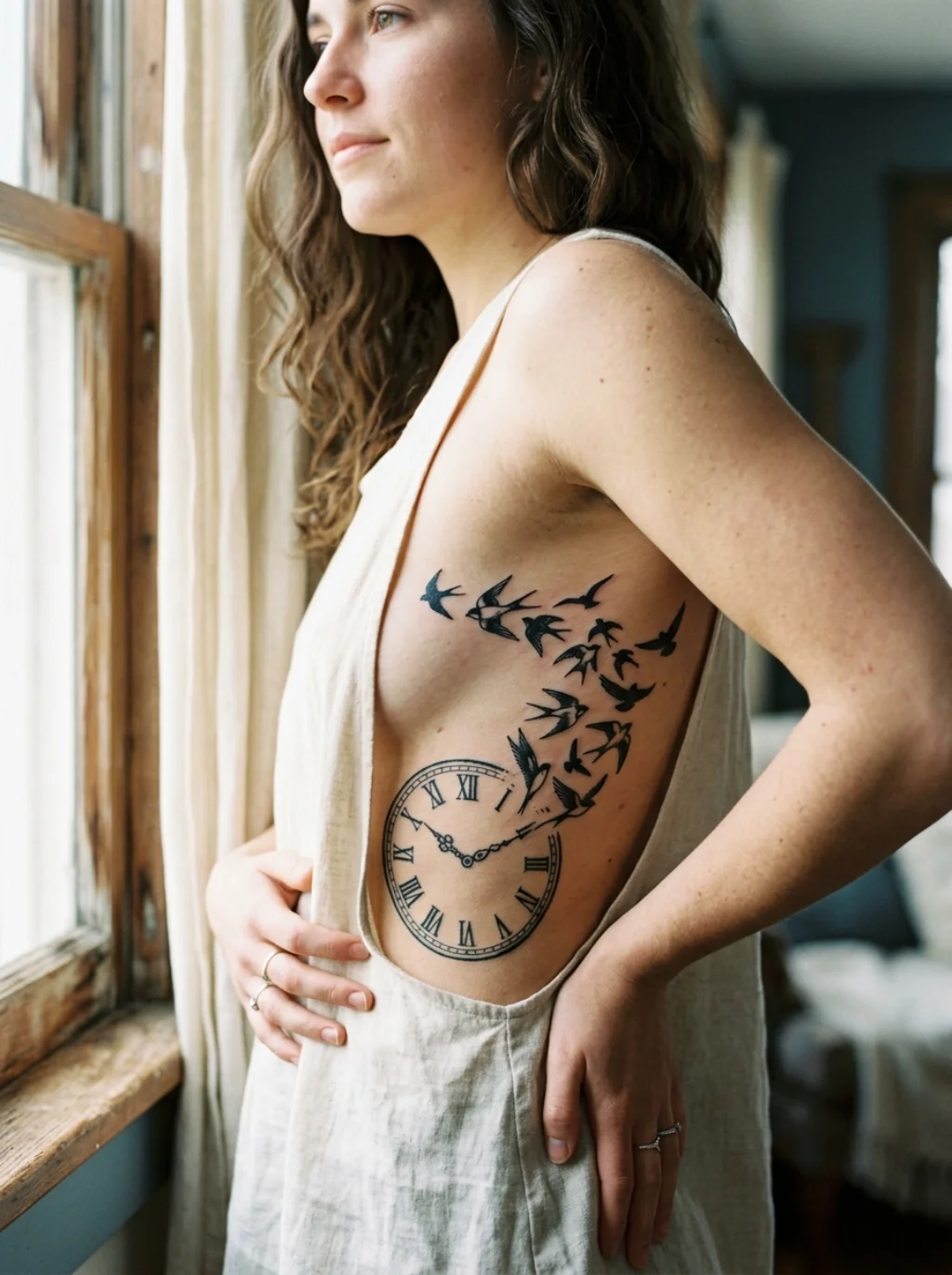 Birds Flying Away From A Face That Refuses To Move
