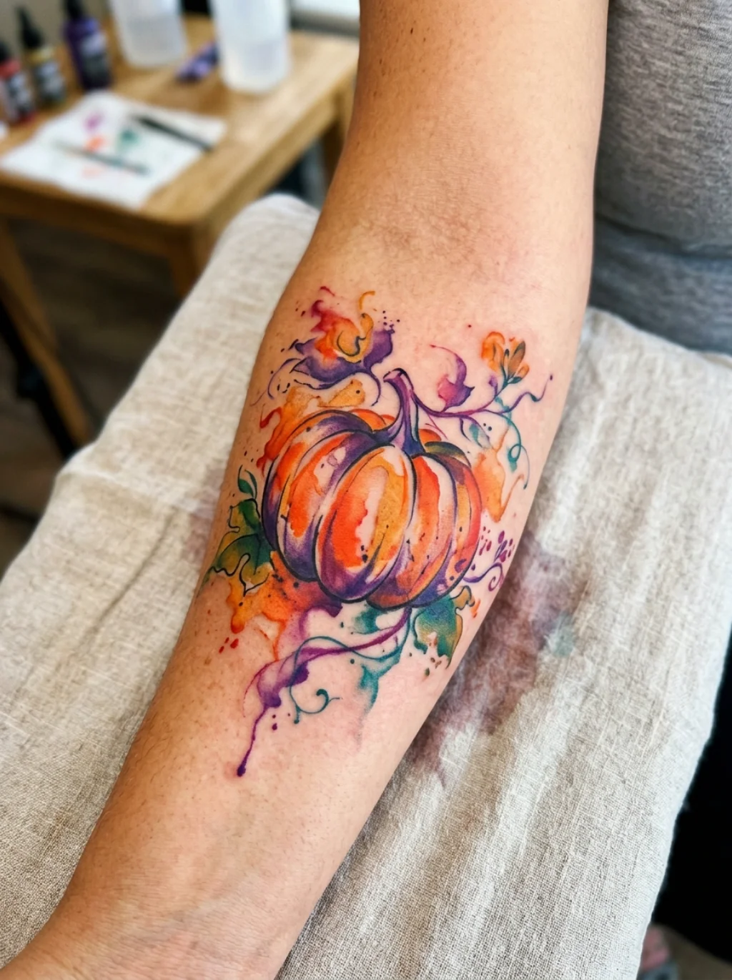 Watercolor Bursts That Soften A Classic Halloween Icon