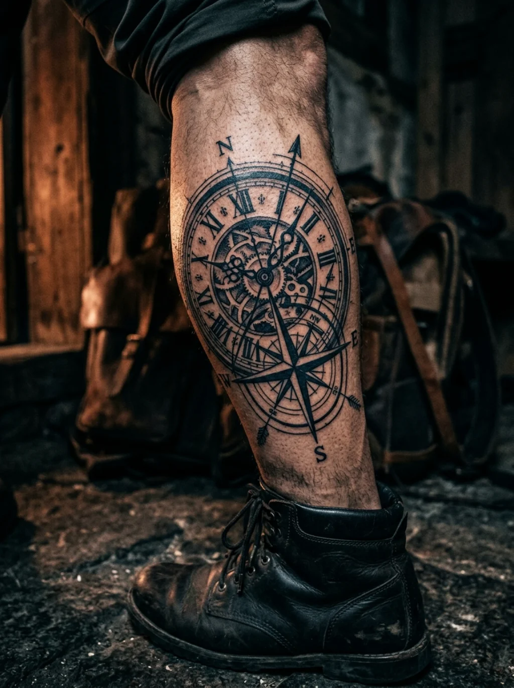 Compass Lines Crossing A Face That Points Nowhere And Everywhere