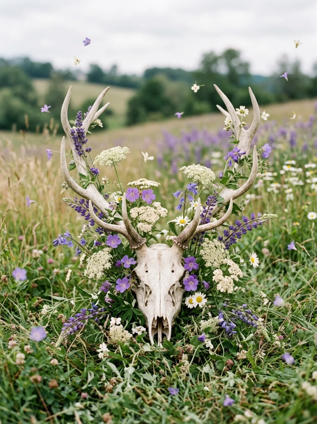Blackwork Shadows That Make Antlers Look Carved From Stone