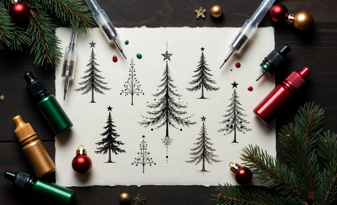 14 Christmas Tree Tattoo Designs Ideas Full of Festive Charm