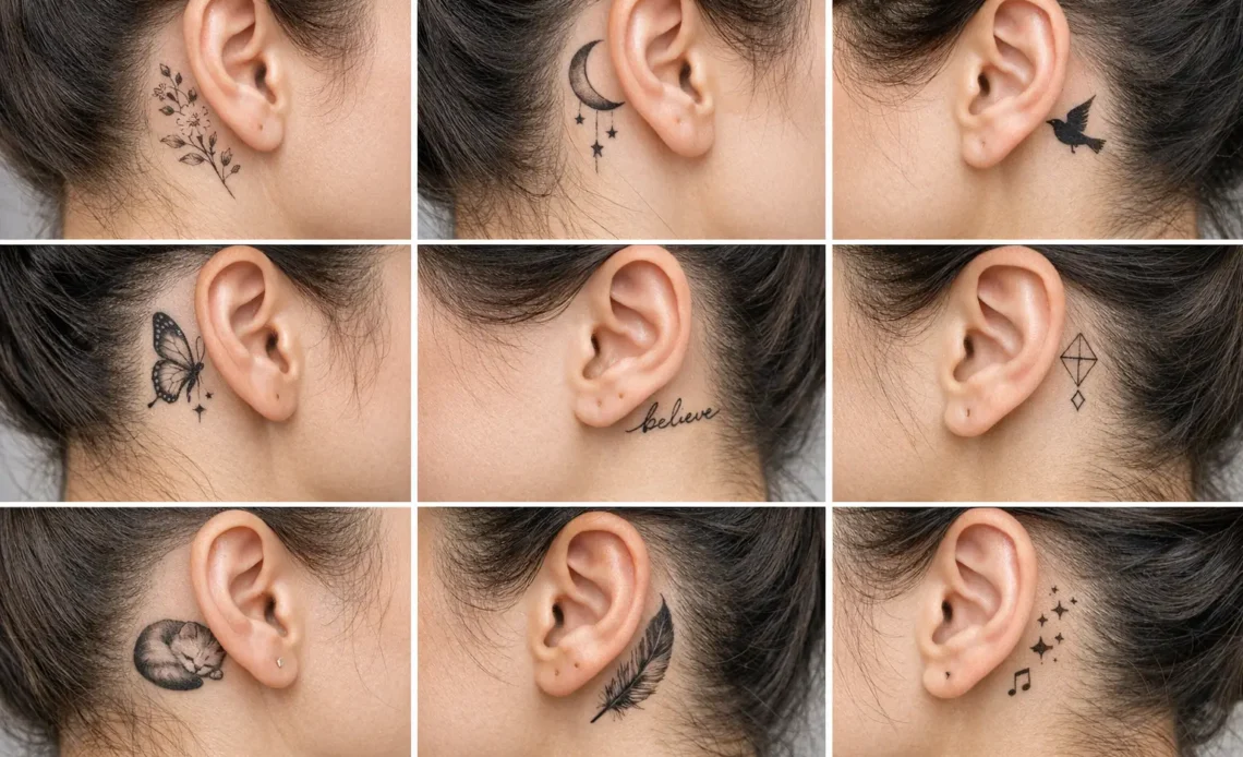 behind the ear tattoo ideas