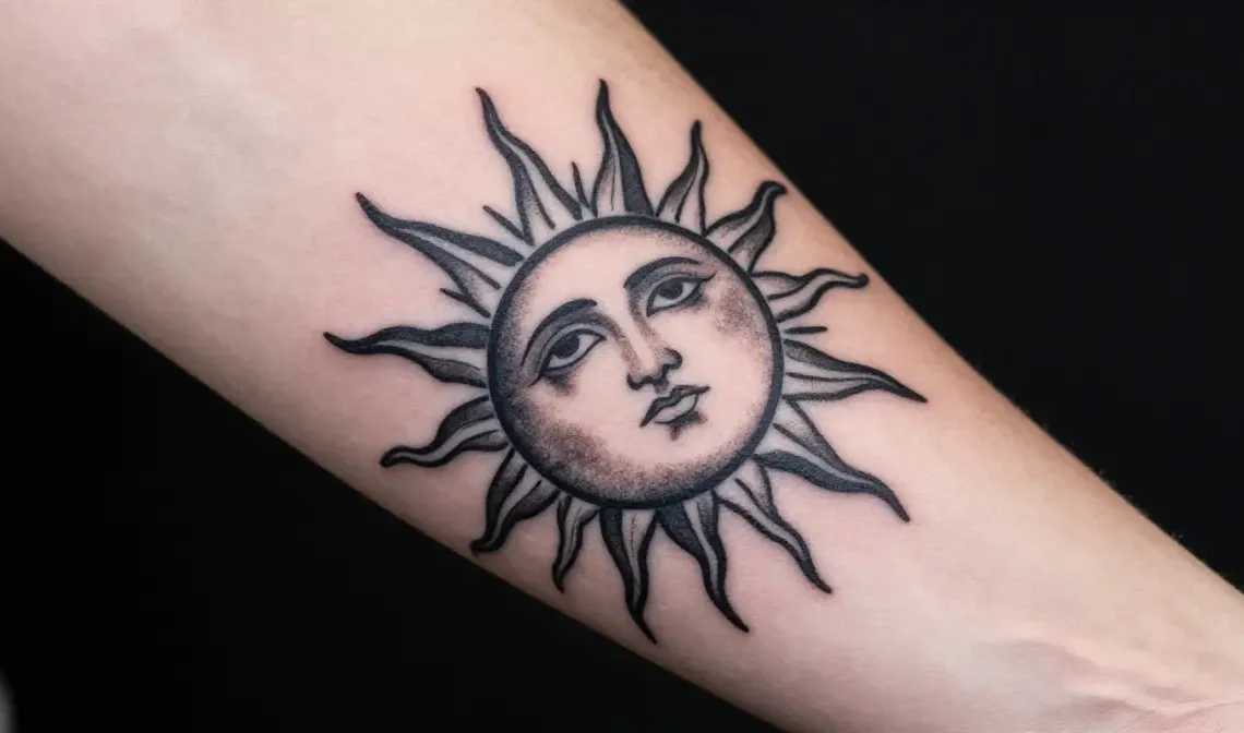 sun and moon tattoo