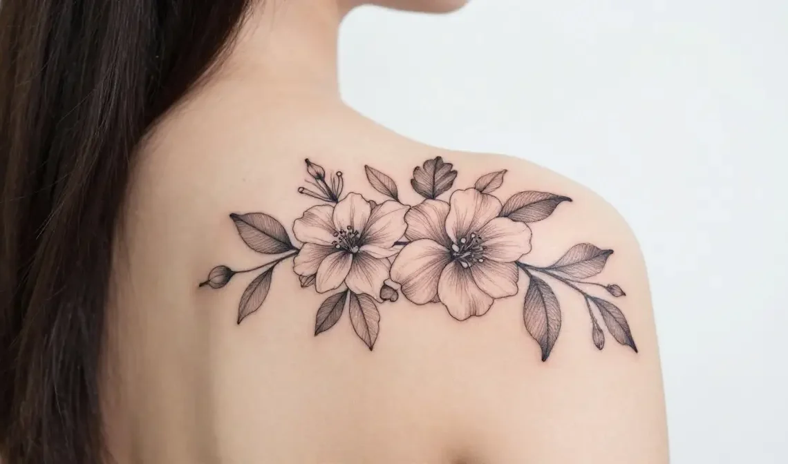 upper shoulder tattoos for women