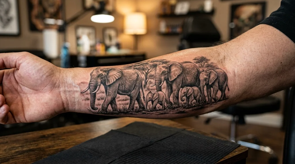 elephant family tattoo ideas